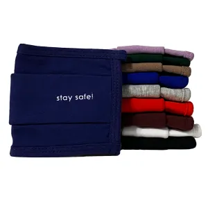 Unisex Face Mask, Washable & Reusable Face Mask, Double Layered Cloth Face Covering, 100% Organic Cotton Mask - Navy Blue