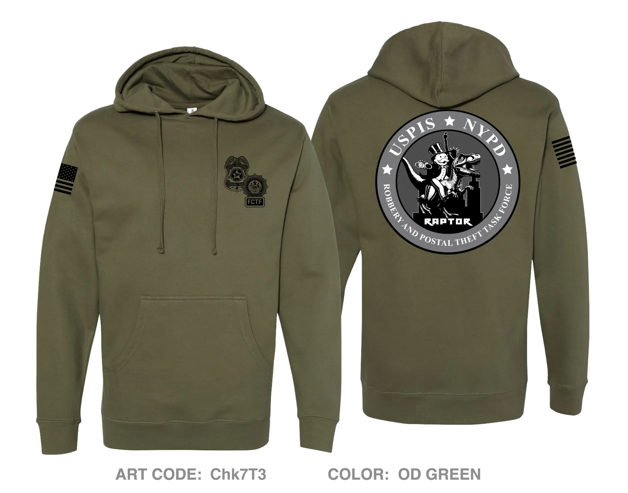 USPIS|NYPD RAPTOR Task Force Comfort Unisex Hooded Sweatshirt - Chk7T3