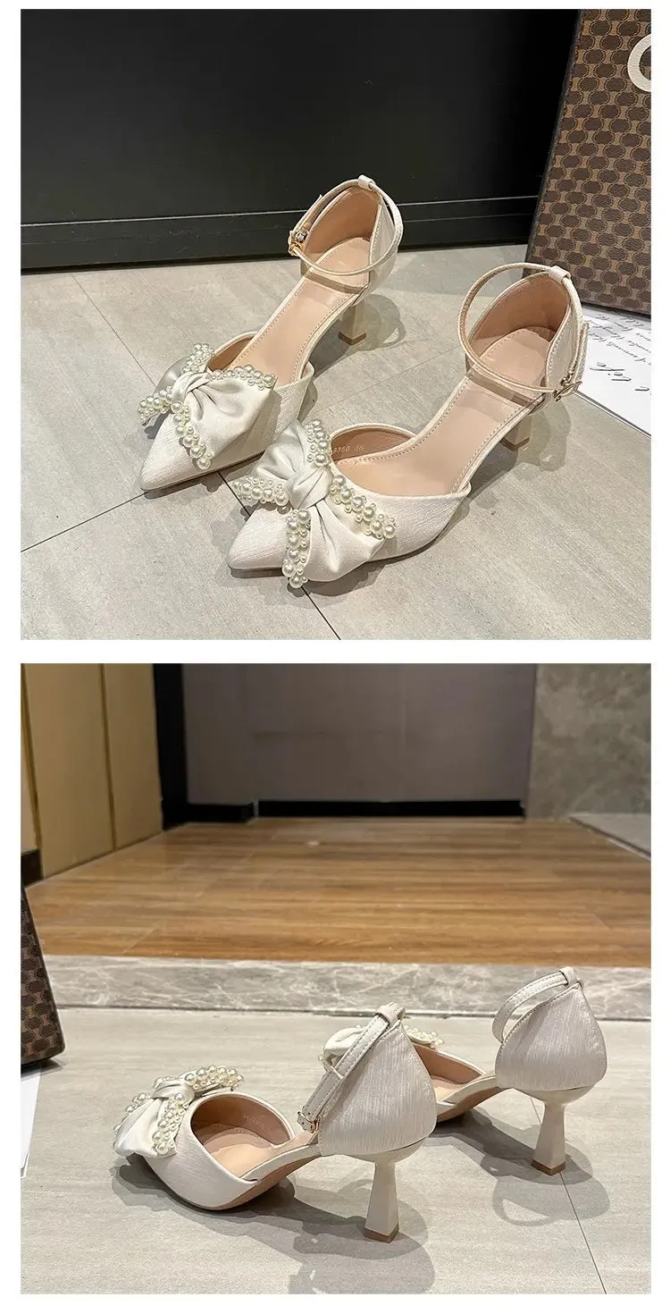 VougeVamp Women's Pointed Toe Butterfly Stiletto Heels – Elegant Bridal & Party Shoes