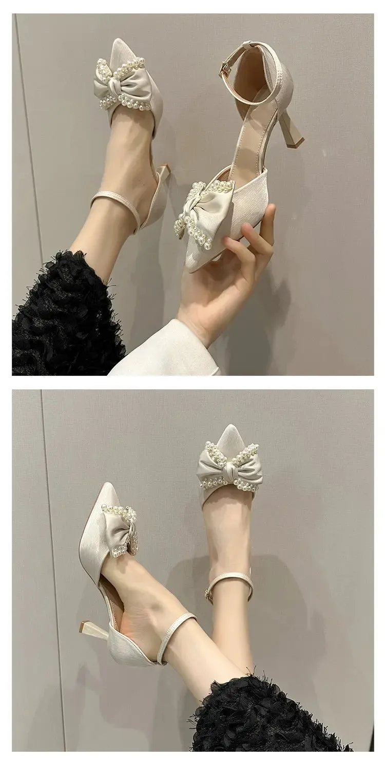 VougeVamp Women's Pointed Toe Butterfly Stiletto Heels – Elegant Bridal & Party Shoes