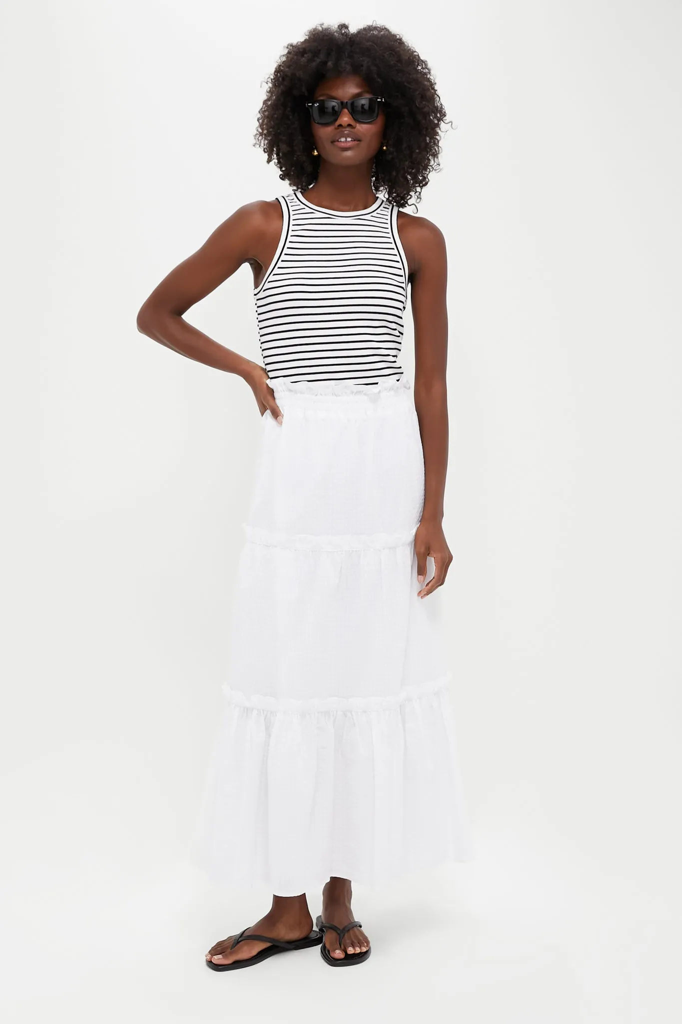 White Seersucker Prado Skirt