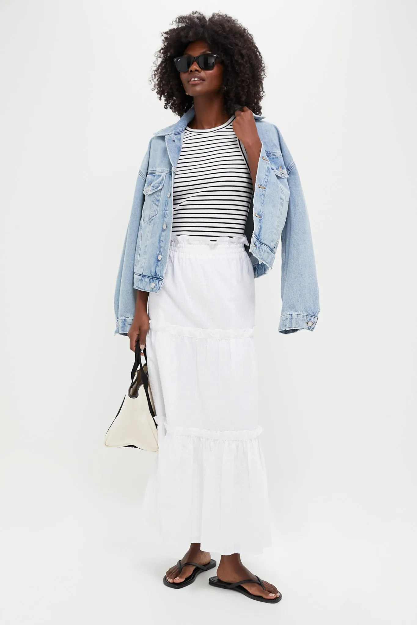 White Seersucker Prado Skirt