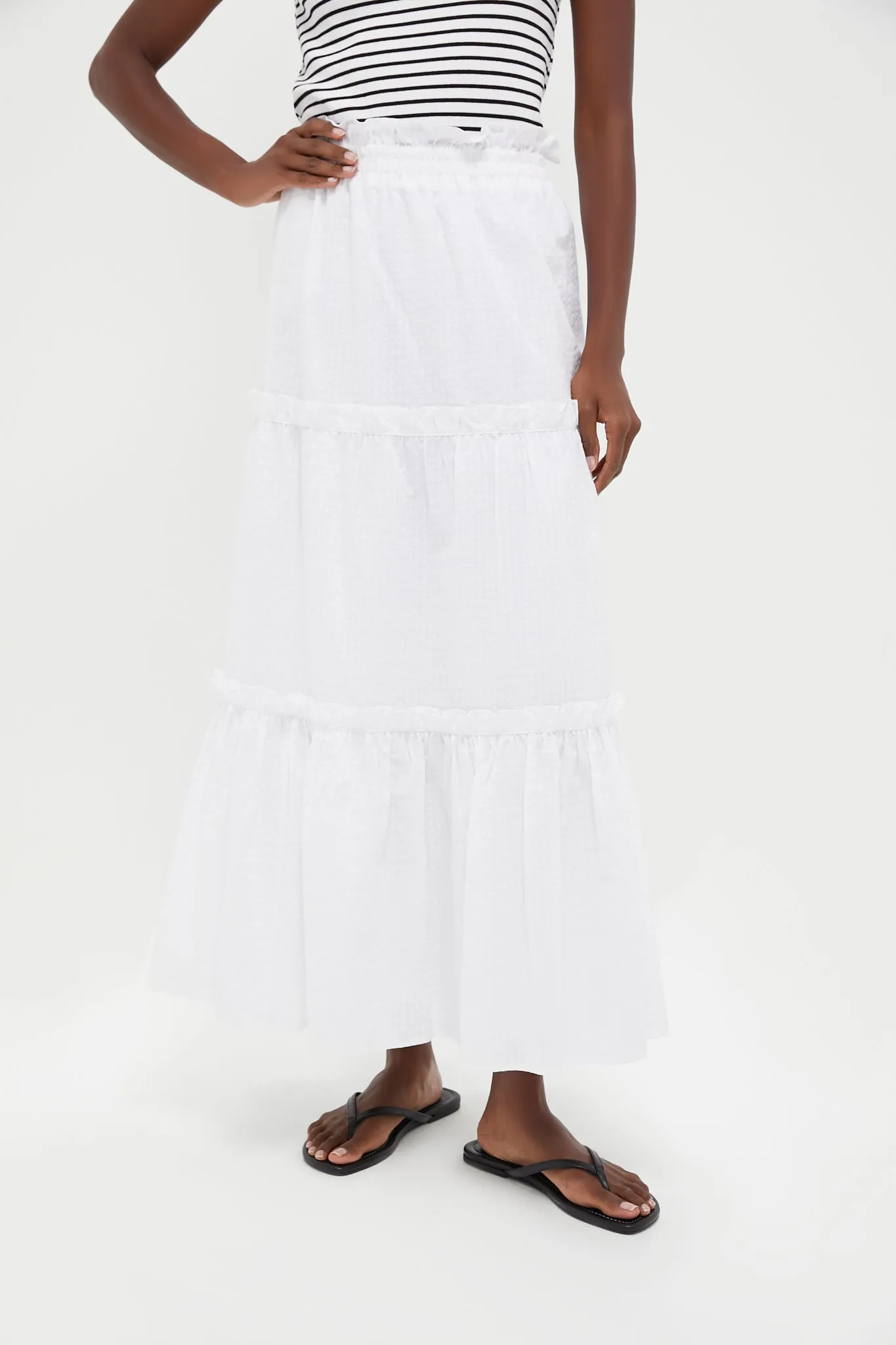 White Seersucker Prado Skirt